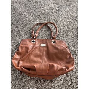 Chaps brown faux leather side buckle bag